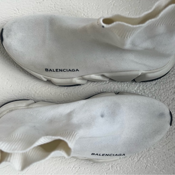 Authentic Balenciaga white speed sneakers size 8 - Picture 4 of 4